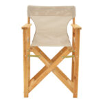 Kompa director's chair, solid beech wood, natural - Nexus grey-beige fabric - Image 4