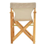 Kompa director's chair, solid beech wood, natural - Nexus grey-beige fabric - Image 5