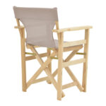 Kompa director's chair-armchair, solid wood in an unpainted wood shade-Nexus fabric, gray-beige - Слика 2