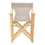 Kompa director's chair-armchair, solid wood in an unpainted wood shade-Nexus fabric, gray-beige - Слика 4