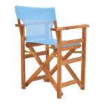 Kompa director's chair walnut  solid beech wood and turqoise fabric - Image 2
