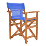 Kompa director's chair walnut  solid beech wood and blue fabric - Image 2