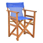 Kompa director's chair walnut  solid beech wood and blue fabric