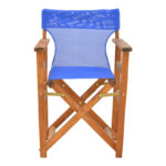 Kompa director's chair walnut  solid beech wood and blue fabric - Image 4