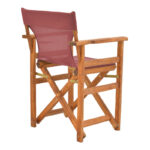 Kompa director's chair walnut  solid beech wood and burgundy red fabric - Слика 2