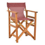 Kompa director's chair walnut  solid beech wood and burgundy red fabric