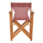 Kompa director's chair walnut  solid beech wood and burgundy red fabric - Слика 4