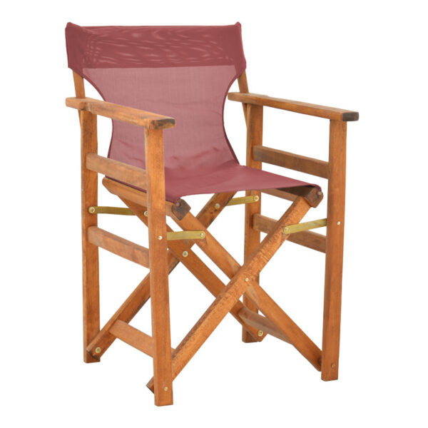 Kompa director's chair walnut  solid beech wood and burgundy red fabric