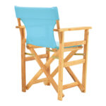 Kompa director's chair natural color solid beech wood and turqoise fabric - Image 2