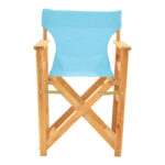 Kompa director's chair natural color solid beech wood and turqoise fabric - Image 4