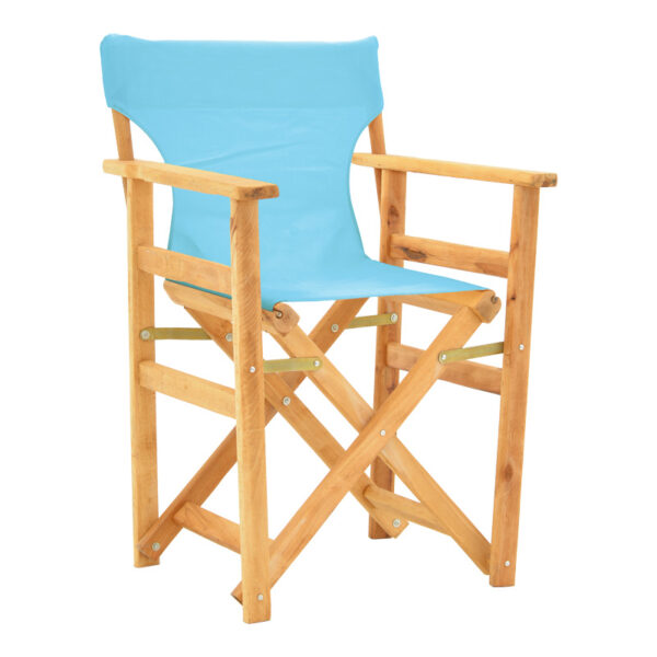 Kompa director's chair natural color solid beech wood and turqoise fabric