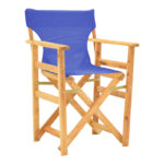 Kompa director's chair natural color solid beech wood and blue fabric