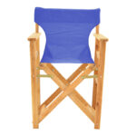 Kompa director's chair natural color solid beech wood and blue fabric - Image 4