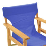 Kompa director's chair natural color solid beech wood and blue fabric - Image 6