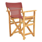 Kompa director's chair natural color solid beech wood and burgundy red fabric - Image 2