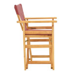 Kompa director's chair natural color solid beech wood and burgundy red fabric - Image 3