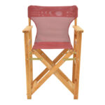 Kompa director's chair natural color solid beech wood and burgundy red fabric - Image 4