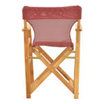 Kompa director's chair natural color solid beech wood and burgundy red fabric - Image 5