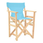 Kompa director's chair  inpainted wood color solid beech wood and turqoise fabric