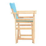 Kompa director's chair  inpainted wood color solid beech wood and turqoise fabric - Image 3