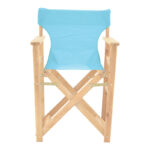 Kompa director's chair  inpainted wood color solid beech wood and turqoise fabric - Image 4