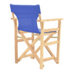 Kompa director's chair  inpainted wood color solid beech wood and blue fabric - Image 2