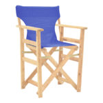 Kompa director's chair  inpainted wood color solid beech wood and blue fabric