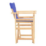 Kompa director's chair  inpainted wood color solid beech wood and blue fabric - Image 3