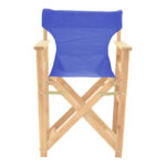 Kompa director's chair  inpainted wood color solid beech wood and blue fabric - Image 4