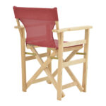 Kompa director's chair  inpainted wood color solid beech wood and burgundy red fabric - Image 2