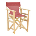 Kompa director's chair  inpainted wood color solid beech wood and burgundy red fabric