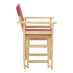 Kompa director's chair  inpainted wood color solid beech wood and burgundy red fabric - Image 3