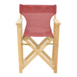 Kompa director's chair  inpainted wood color solid beech wood and burgundy red fabric - Image 4