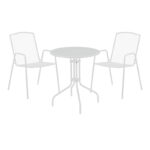 Vergo-Pomedon dining set 3pcs metal in white shade