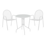 Vergo-Tarete dining set 3pcs metal in white shade