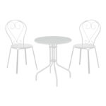 Трпезариски сет Vergo-Chari од 3 парчиња метал во бела нијанса