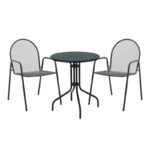 Vergo-Tarete dining set 3pcs metal in black shade