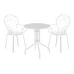 Monasty-Vergo dining set 3pcs metal in white shade