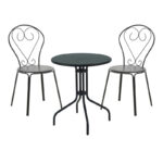 Трпезариски сет Vergo-Chari од 3 парчиња метал во црна нијанса