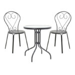 Watson-Chari dining set 3pcs metal in black shade
