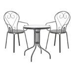 Watson-Monasty dining set 3pcs metal in black shade