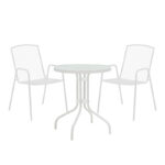 Трпезариски сет Watson-Pomedon од 3 парчиња метал во бела нијанса