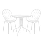 Трпезариски сет Watson-Monasty од 3 парчиња метал во бела нијанса