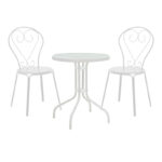 Watson-Chari dining set 3pcs metal in white shade