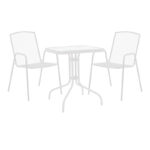 Трпезариски сет Watson-Pomedon 3 парчиња метален во бела нијанса 70x70x70 см