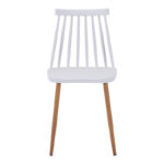 Elijah-Aurora I dining table set of 3 pp in white color with natural legs Φ60x74cm - Image 5