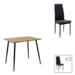 Комплет трпезариски маси од 3 парчиња Cuba-Parker madf во сонома-црна боја 70x70x75 см