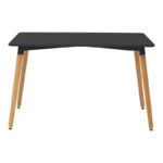 Dining table set of 5 pieces Natali-Caron mdf in black--natural color 120x80x76cm - Image 6