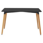 Dining table set of 5 pieces Natali-Aurora I in black-natural color 120x80x76cm - Image 6