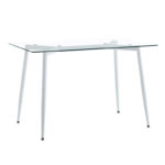 Quana-Gaston dining table set of 5 pieces, 8mm transparent glass - black leg - black shade 120x70x75cm - Image 5